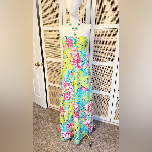 Lilly Pulitzer Dresses & Skirts - HTF RARE Claudie Silk Jeweled Maxi Dress. HEM FLAWED. see photos. Size 6